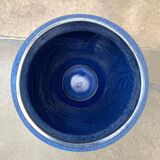 Large blue vase on a German workshop stand from the mid-20th century by Bückeburg Keramik, 1960s.