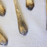 6 vintage teaspoons in silver metal punched 2106149
