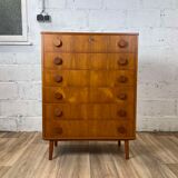 Scandinavian chest of drawers 6 drawers vintage teak, 60s