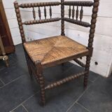 Antique corner fireplace armchair