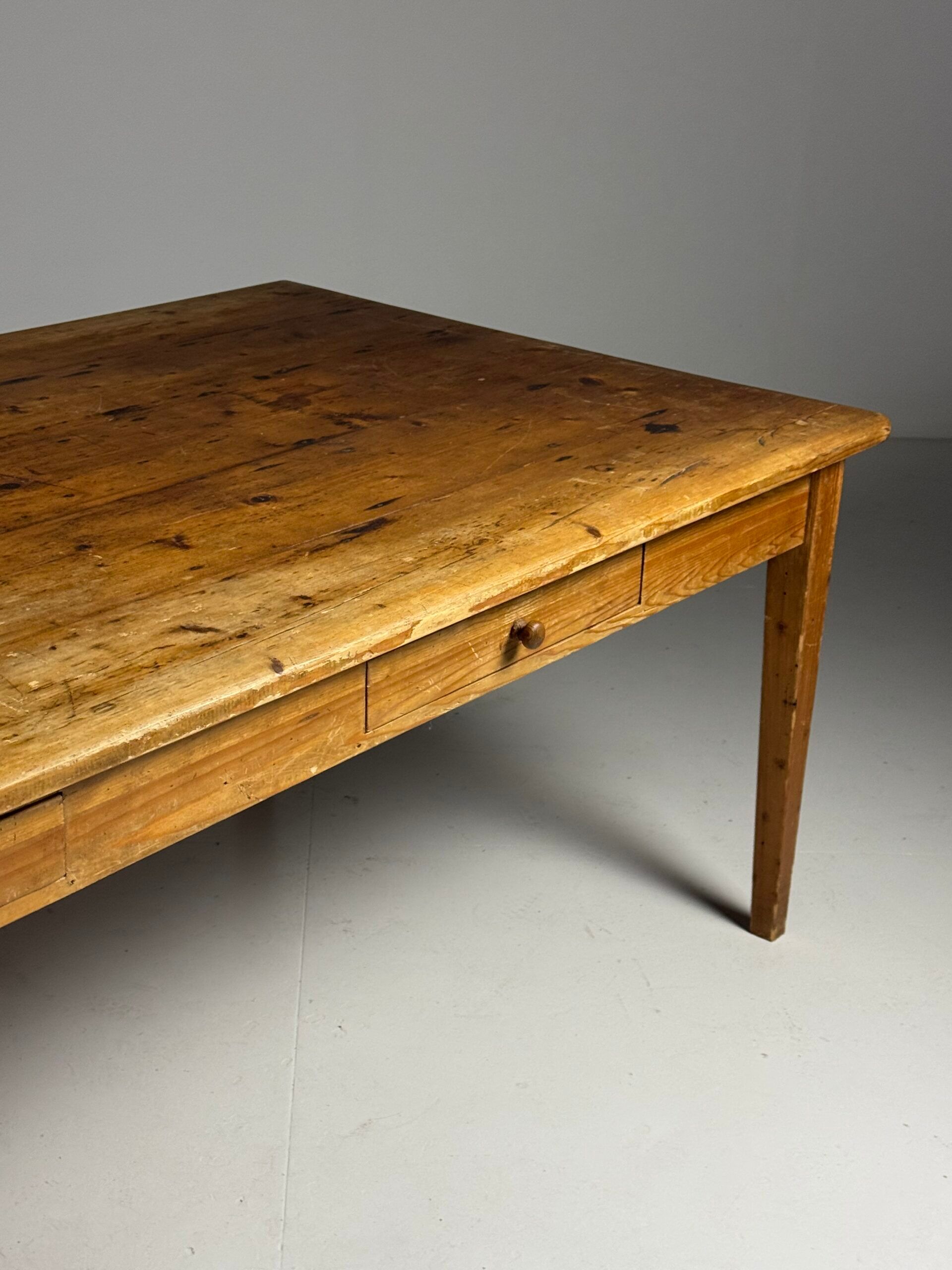 English antique pine dining table