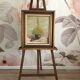 Solid wood painter's easel dating from the early 20th century