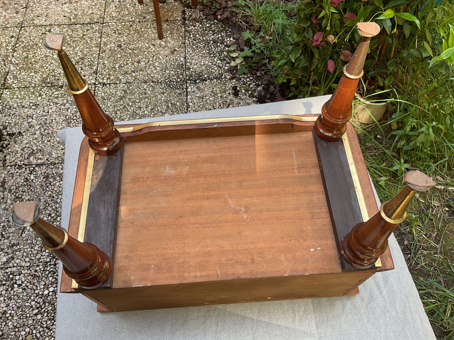 Table de nuit bois vernis vintage