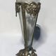 Antique Art Nouveau vase in patinated bronze metal with removable glass.