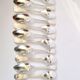 ST MEDARD set of 12 soup spoons antique net pattern silverware style Chinon 21 cm
