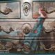 Patinated crossbow chest of drawers