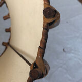 Vintage rattan pendant lamp with paper lampshade