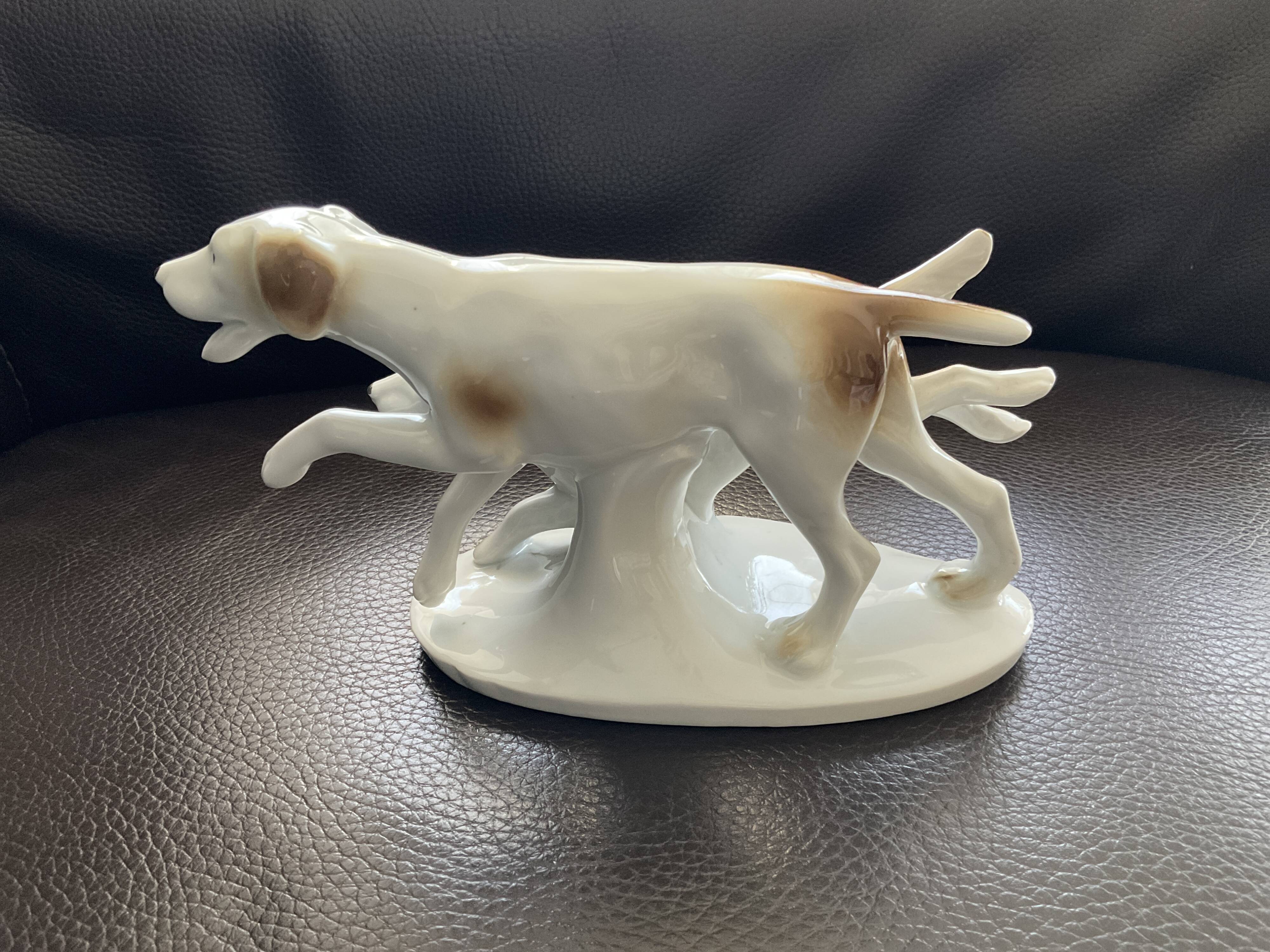 Porcelain figurine of two dogs