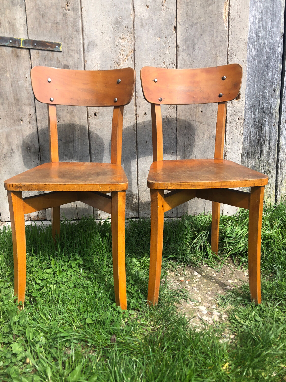 Paire de chaises bistrot style scandinave bois
