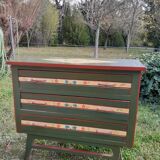 Vintage chest of drawers from the 70s with floral pattern