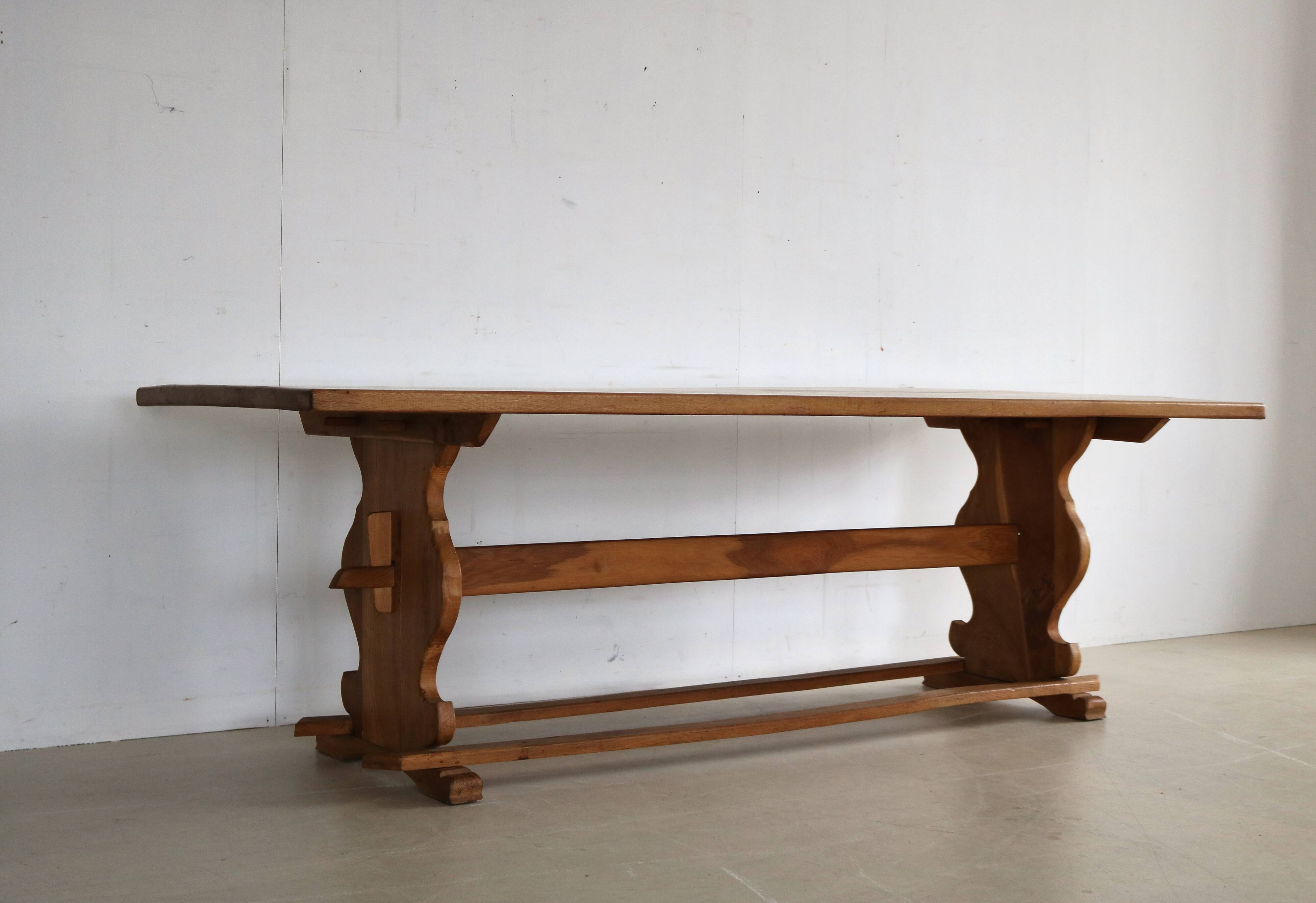 vintage massive oak dining table