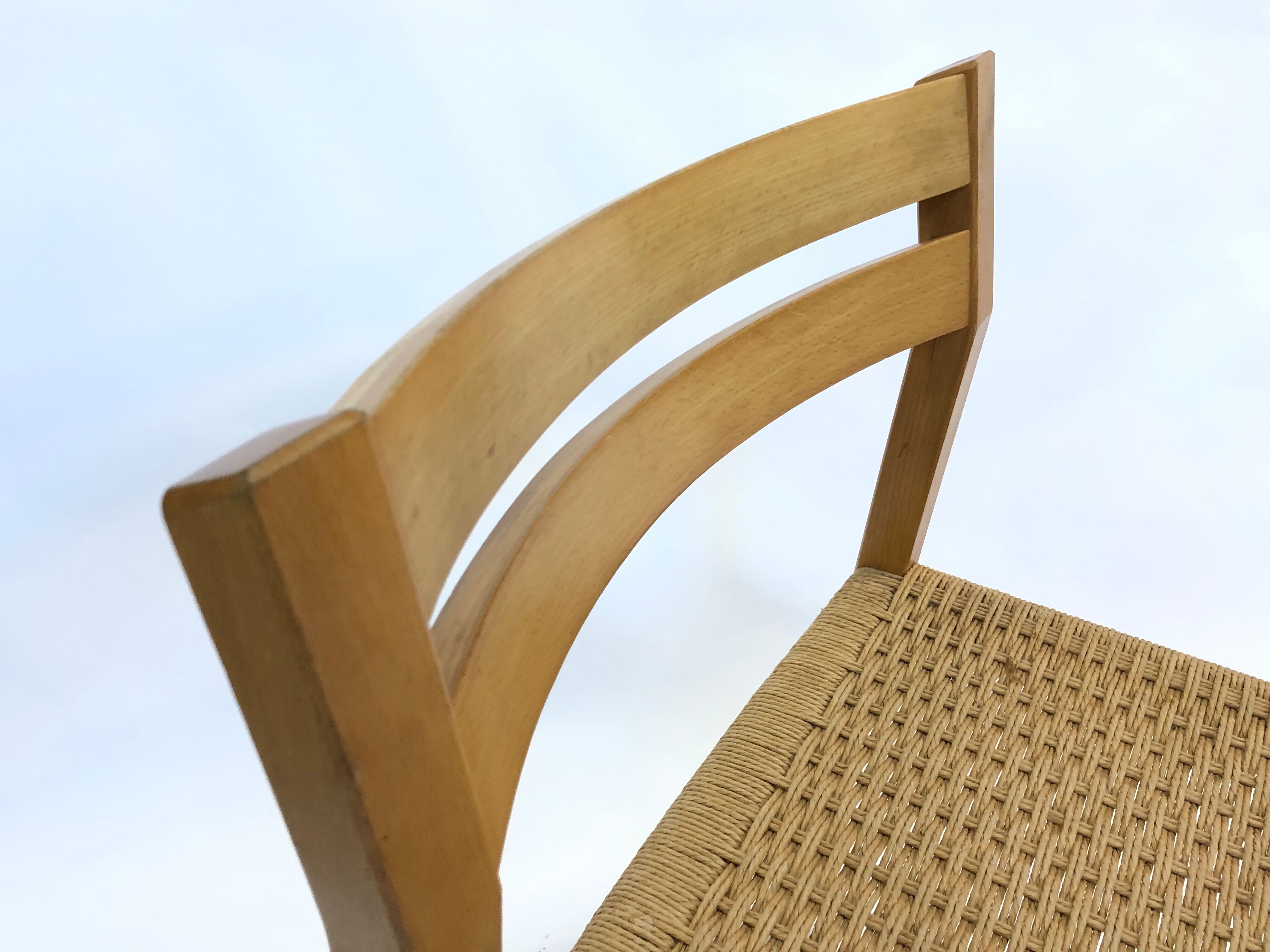Vintage dining chair model 401 - JL Mollers Mobelfabric Denmark Papercord