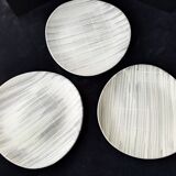 3 Niderviller ceramic dinner plates, Voile model