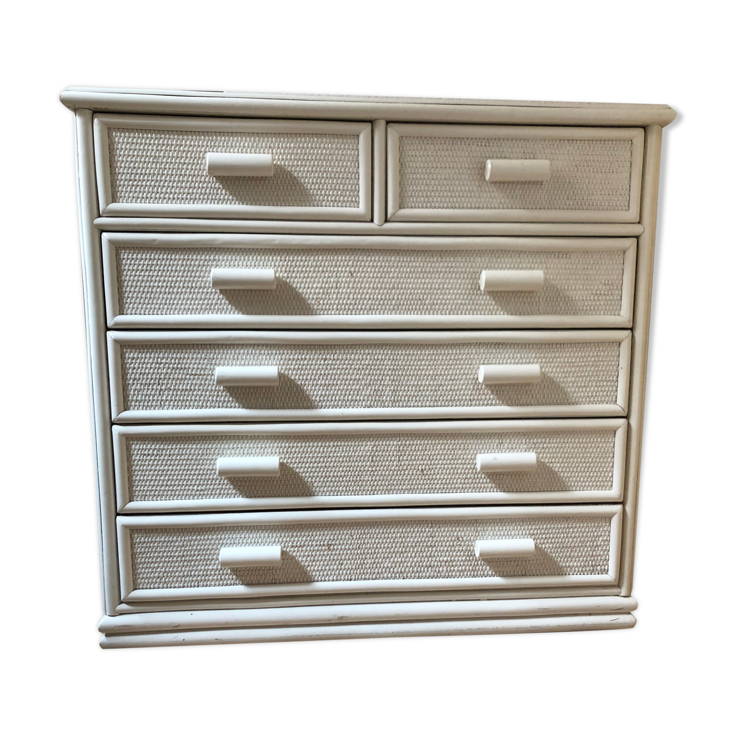 Vintage rattan dresser