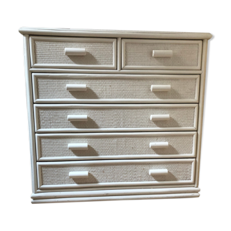 Vintage rattan dresser