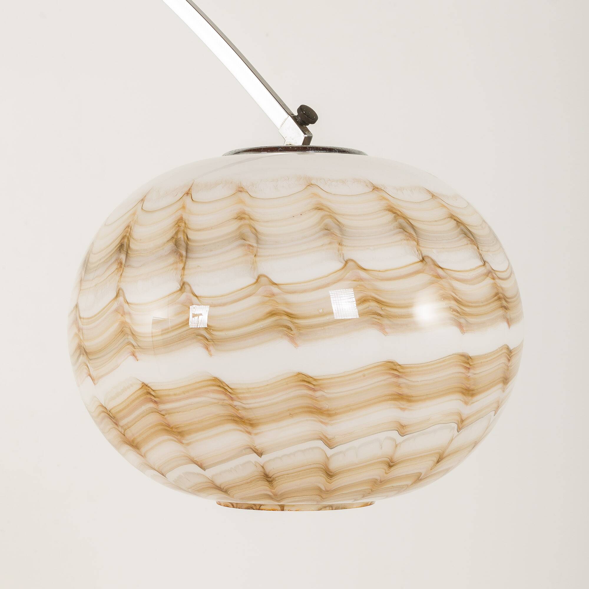 Italian mid century extra large arc lamp with Murano glass shade, 1970s