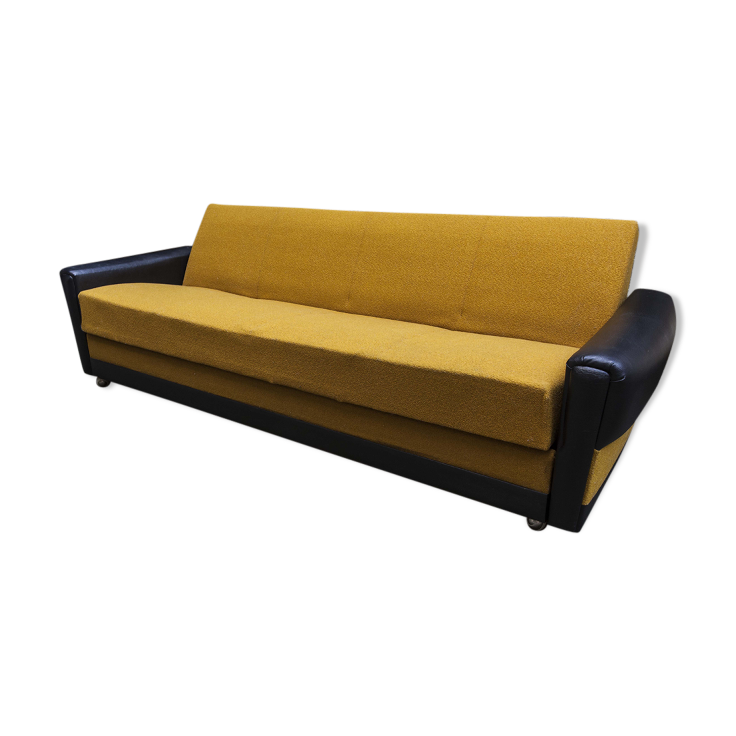 The 1970s gold and black Daybed couch