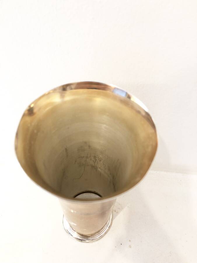 Silver metal vase BSF Germany, 1970