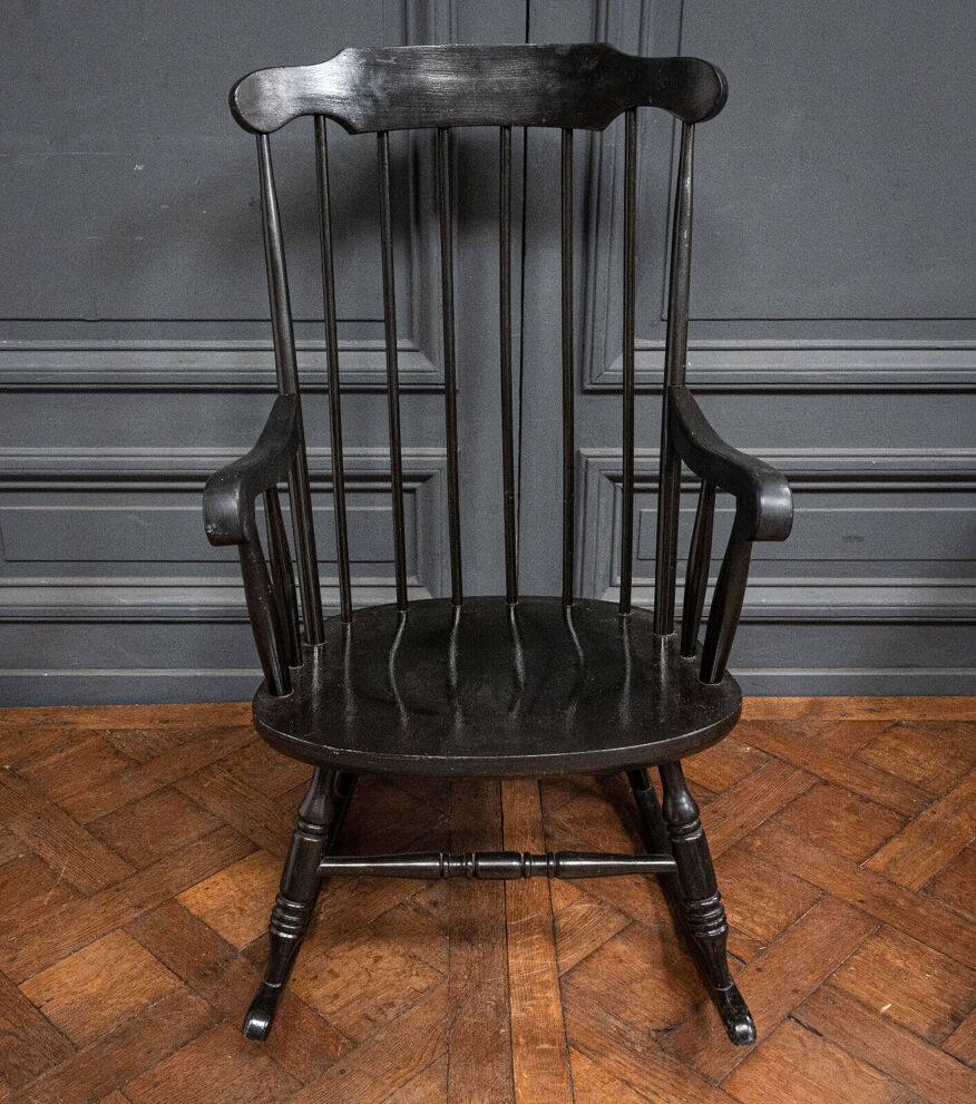 Rocking chair à barreaux 1960 western couleur noire | Selency