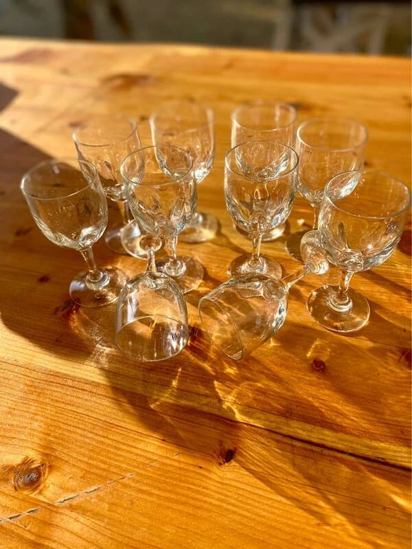 Vintage white wine glasses