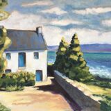 Painting of the Plomarch house in Douarnenez