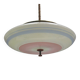 Suspension Art Déco en laiton blanc et verre - années 1930-1950