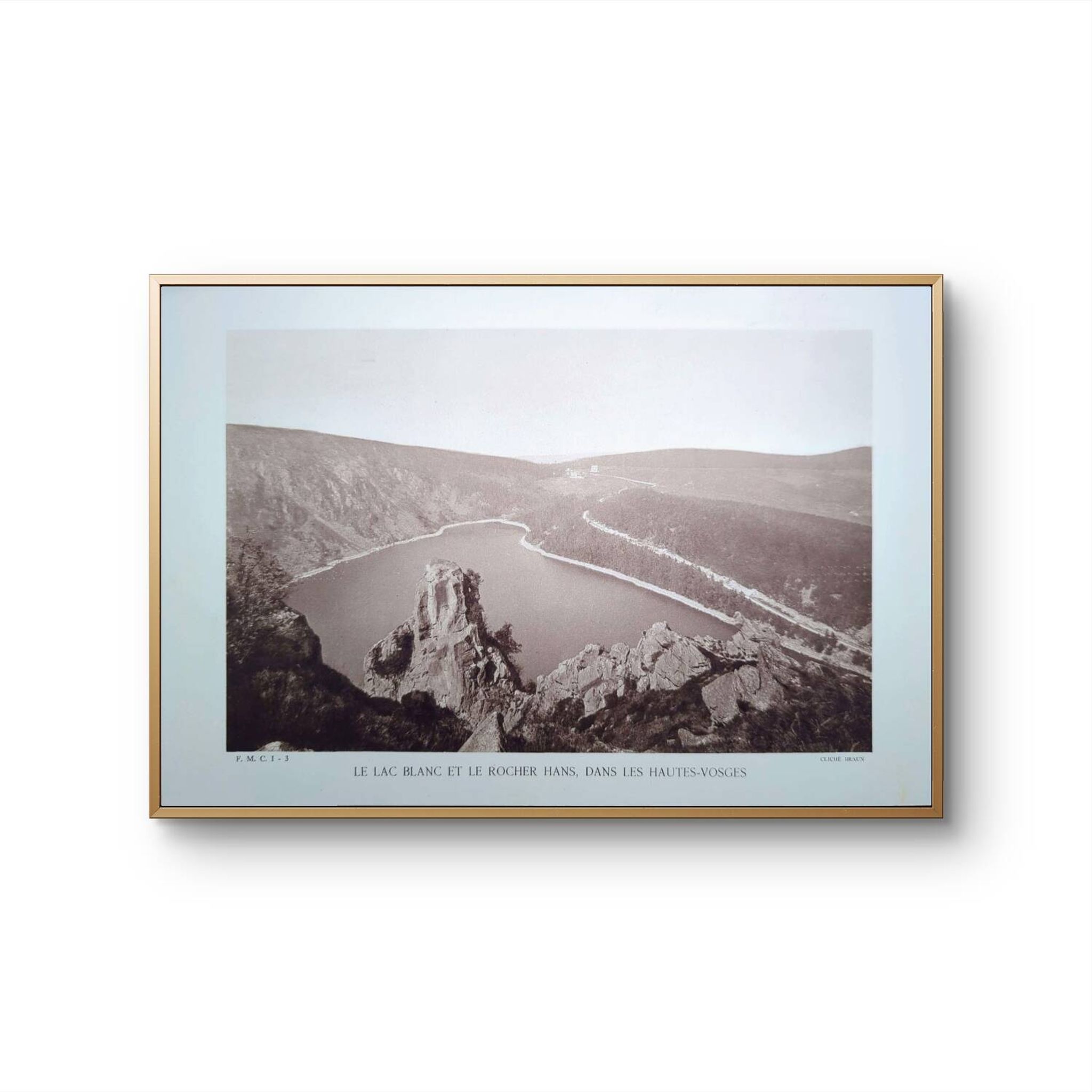 Le Lac Blanc, Hautes-Vosges, planche photo imprimée en 1942.