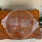 Plateau en verre décor cygnes