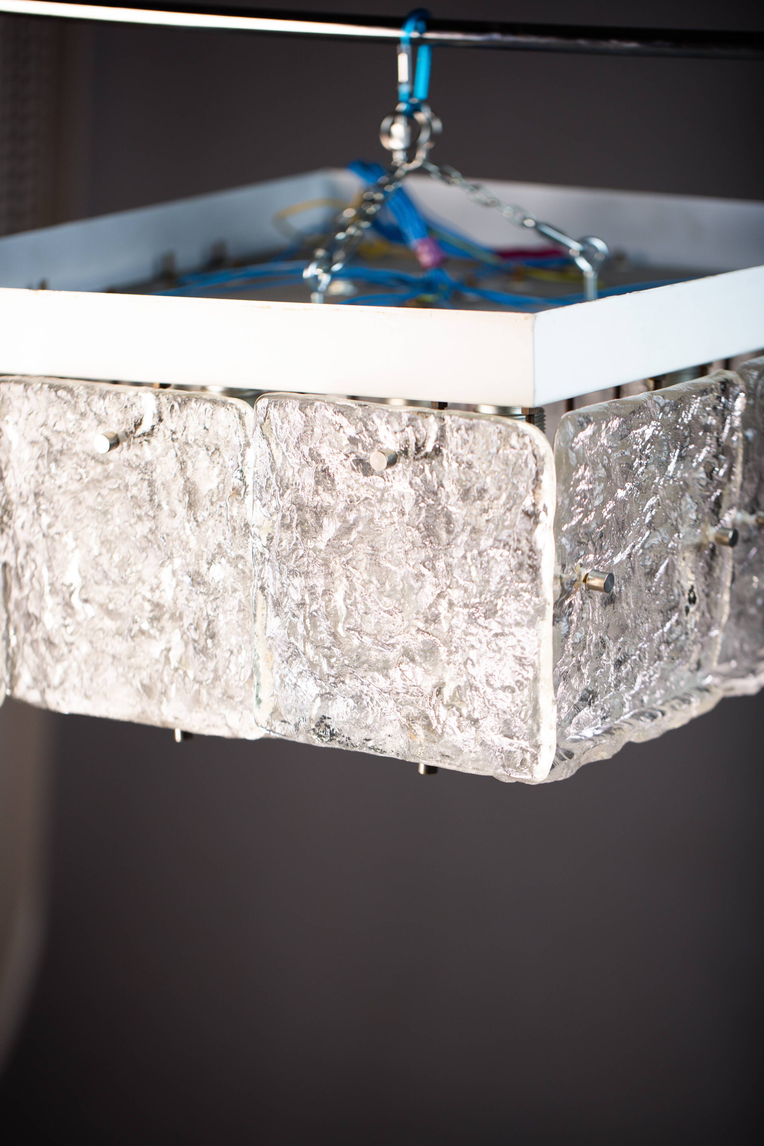 Large Vintage J.T. Kalmar Glass Flush Mount - 1960s Austrian Ceiling Light