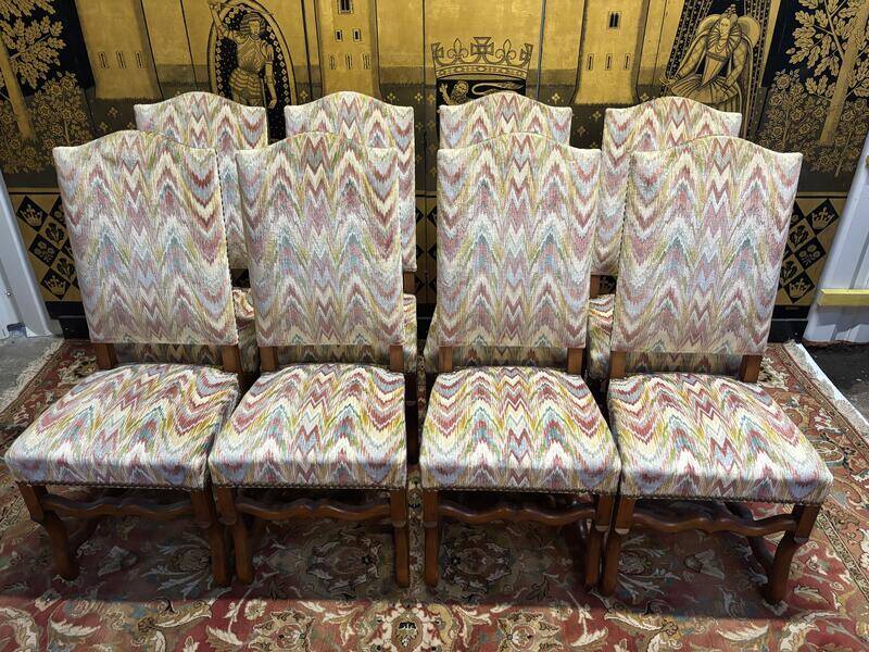 Set of 8 Louis XIII style chairs