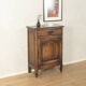 Antique chest of drawers with curved silhouette and patina