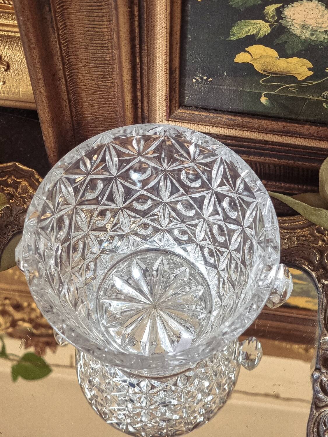 Vintage crystal ice bucket