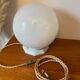 Vintage table lamp opaline ball and earthenware base