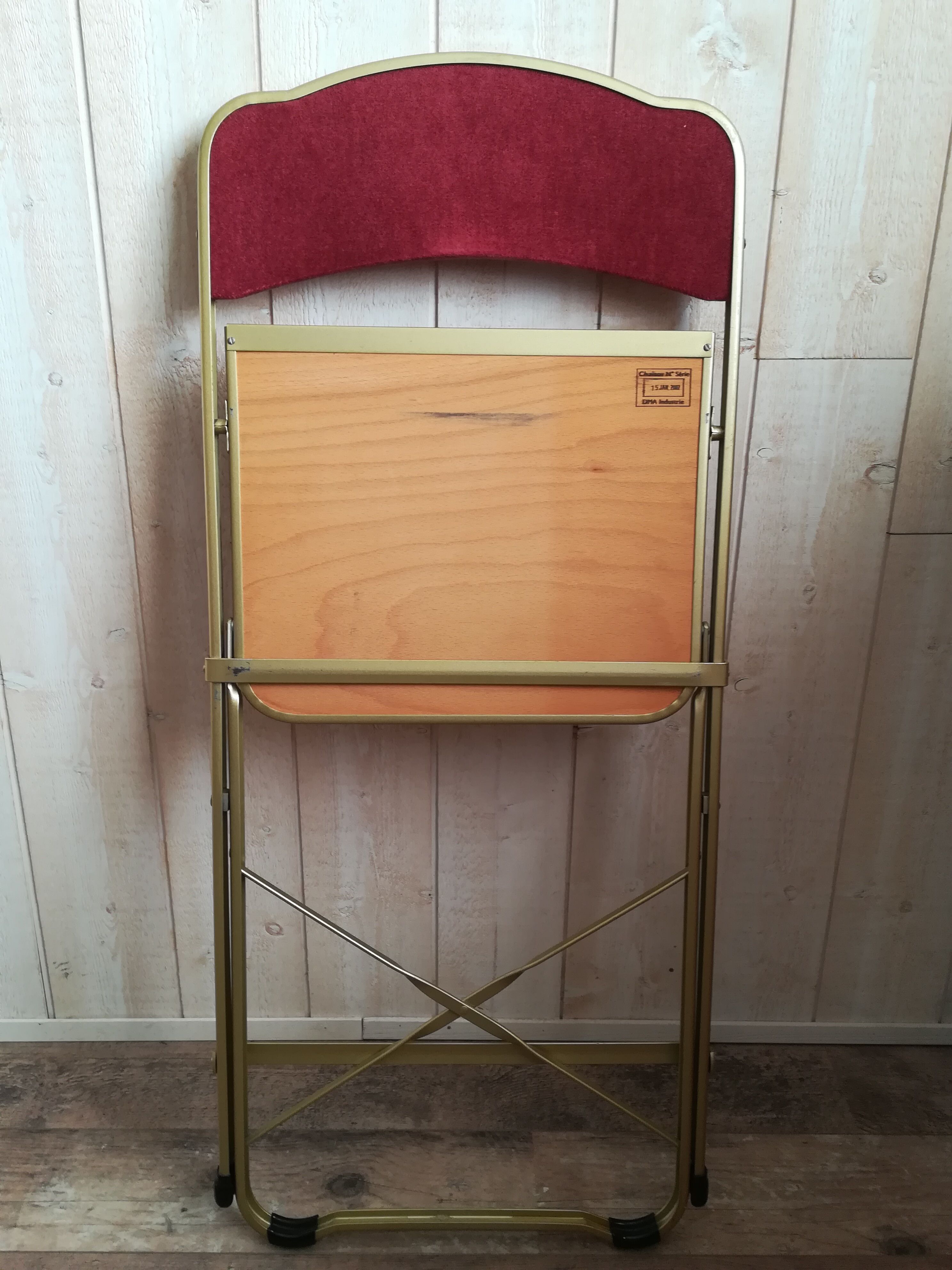 Pink velvet folding chair