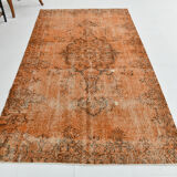 5x9 brunt orange classic turkish rug, 151x266cm