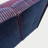 Vintage Snake modular sofa composed of 11 armchair modules and 3 velvet fabric poufs