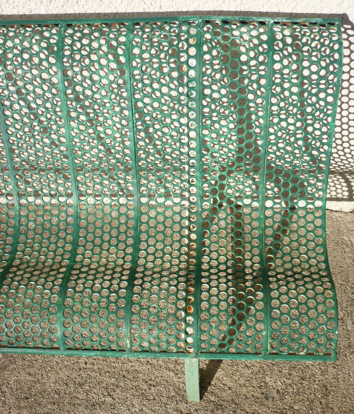 School bench or kindergarten, perforated metal, 50s/60