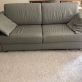 Sofa bed in grey leather from Steiner