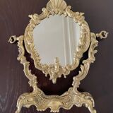Psyche mirror in gilded bronze 34 X 31cm