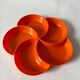 Vintage orange plastic flower dish
