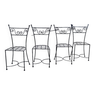 Set of 4 wrought iron chairs