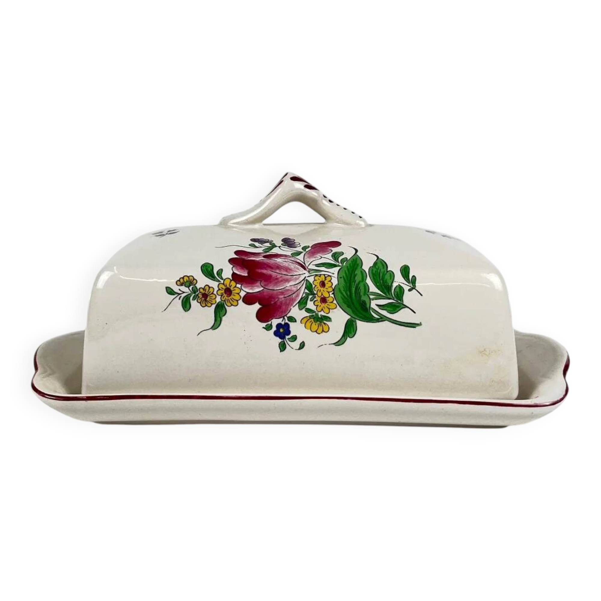Butter dish KG Lunéville model Réverbère, earthenware