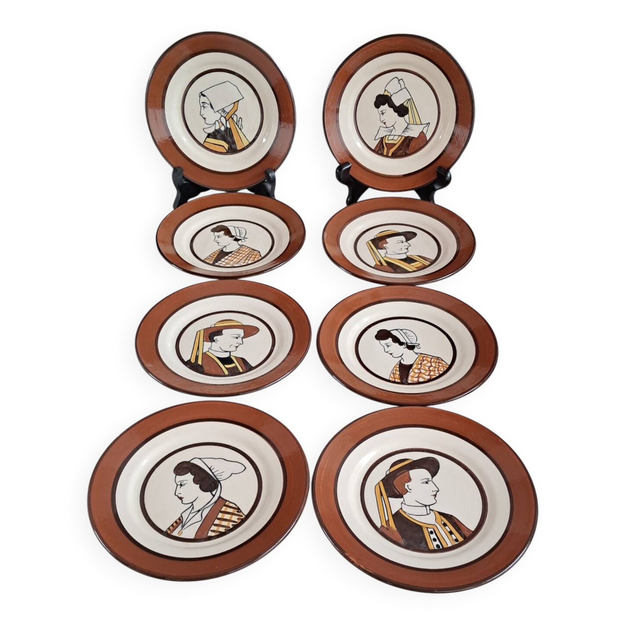 JP Quimper dessert plates