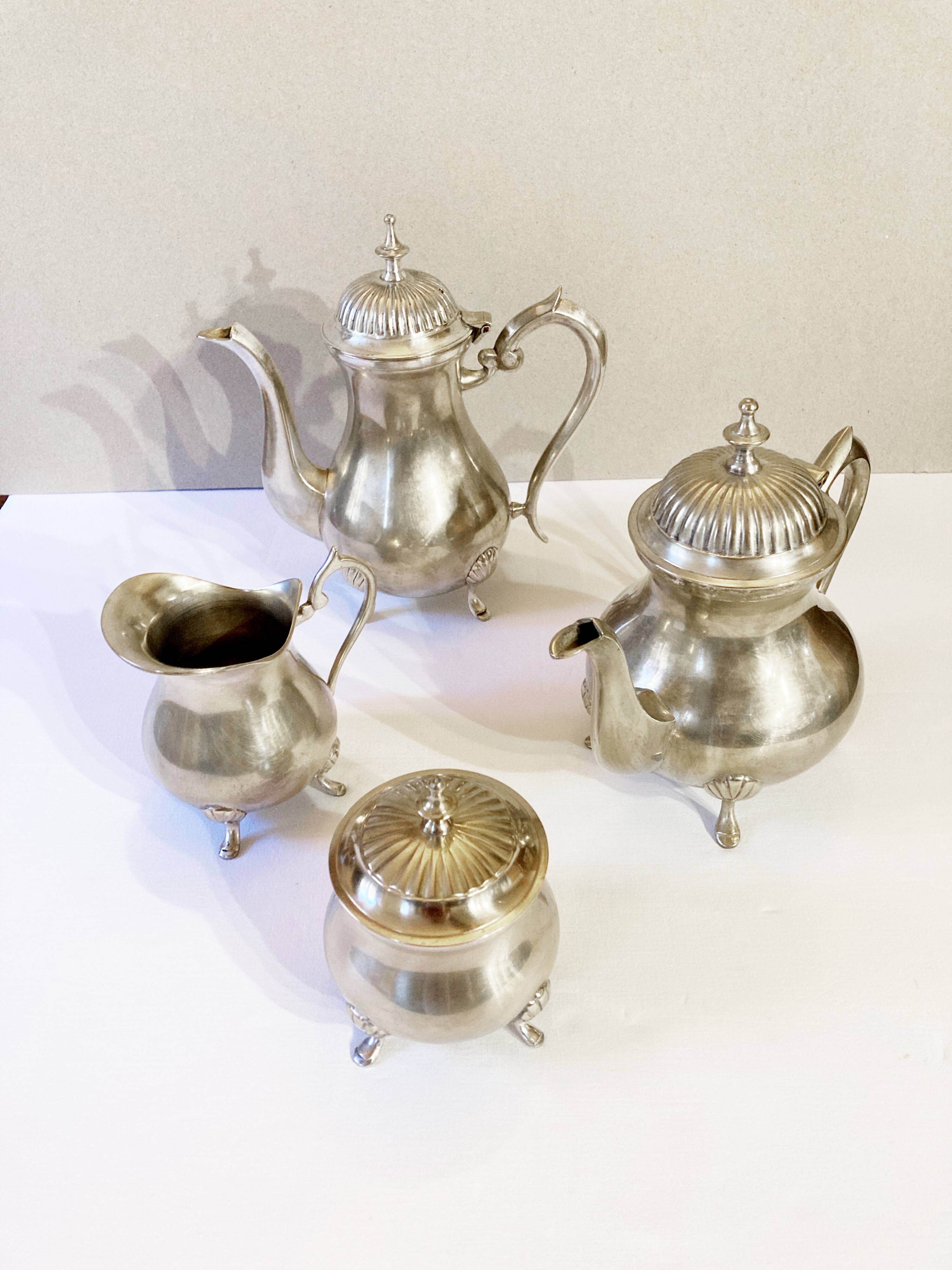Bronze tea and coffee service, hallmarked EPNS, England, late 19th century