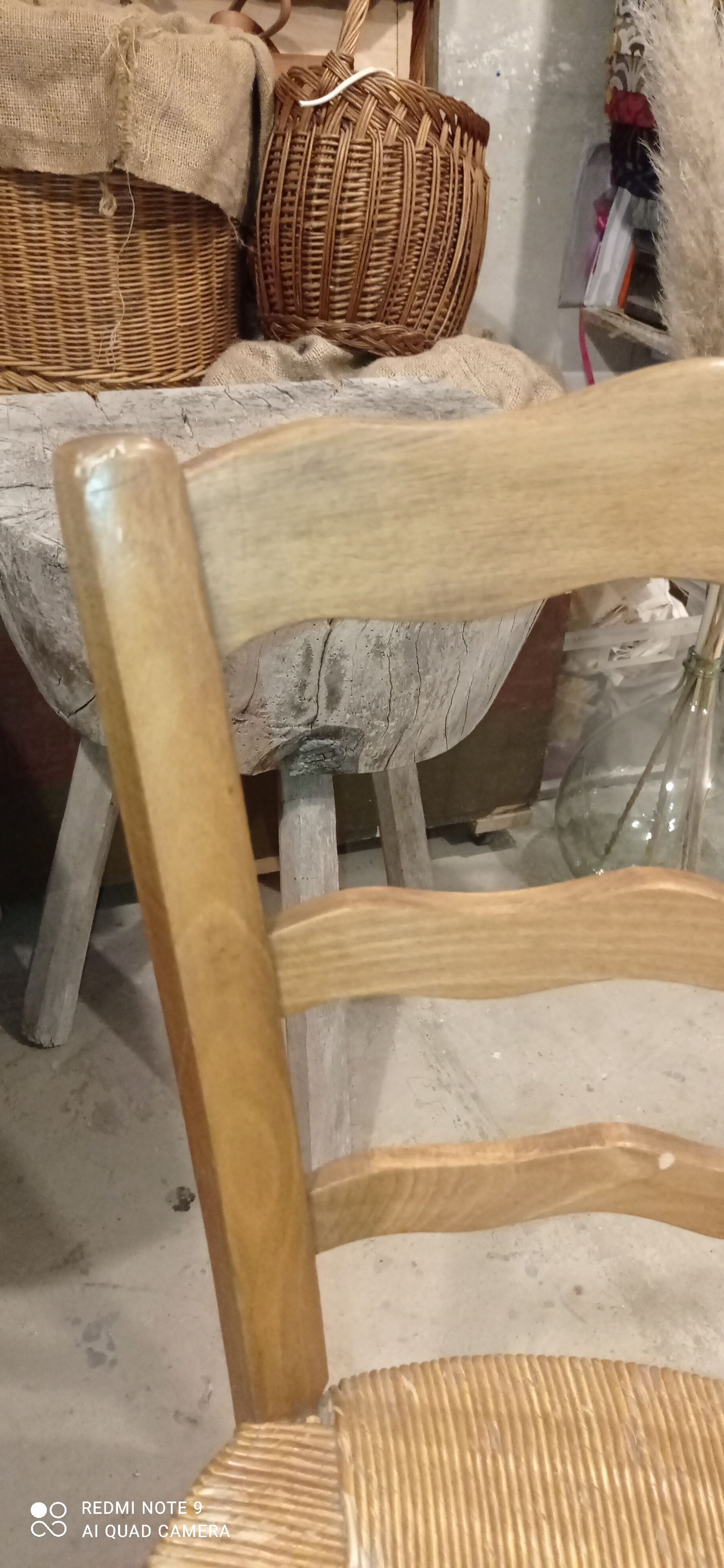 Old straw chair