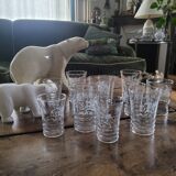 Set of 12 engraved glasses – 50s-60s