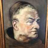 Oil on canvas "Monk" 19th century