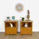 Pair of bedside tables blond wood and vinyl Jantzi 1966