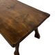 Vintage brutalist side table minimalistic design in dark wood