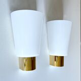 Pair of vintage Limburg wall lights, glass, 70s